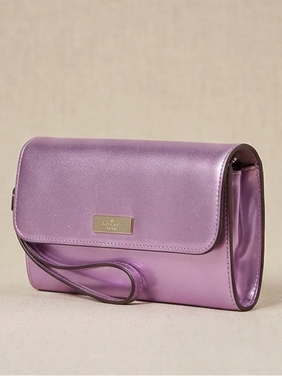 $199 Kate Spade ♠️ Kenzie Medium Wristlet Patent Wallet Quartz Pink NWT in a box - Picture 1 of 12